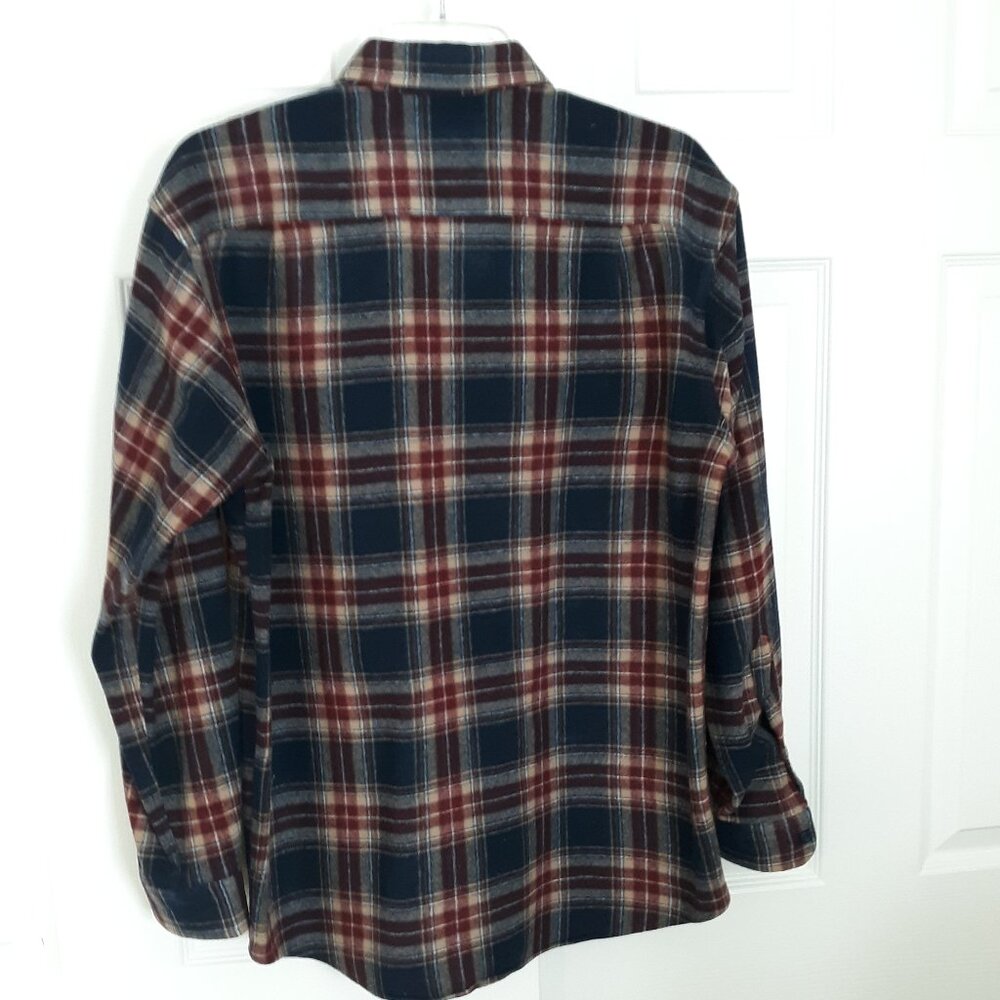 Pendleton Mens Med Long Wool plaid Shirt EUC - Picture 3 of 4
